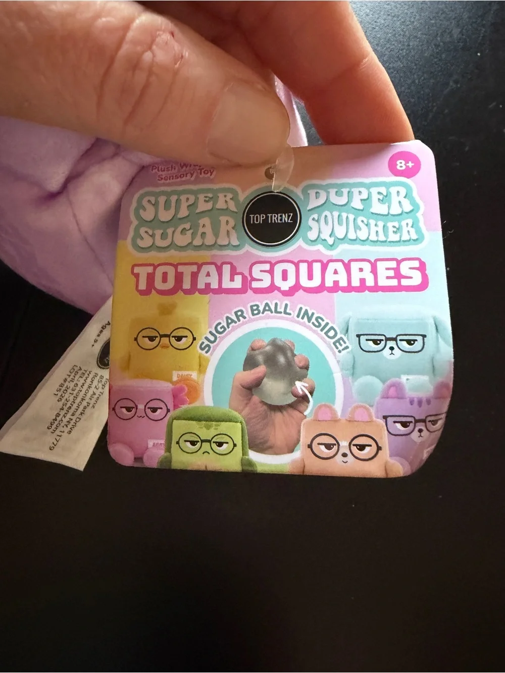 New Total Squares Super Duper Sugar Squishers Purple Fiona Cat Top Trenz Squishy